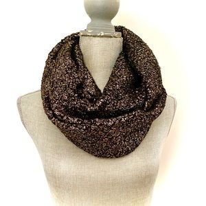EXPRESS Black with gold glitter infinity scarf